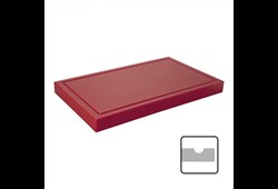 Schneideplatte 50x30x4cmH - rot mit Saftrille